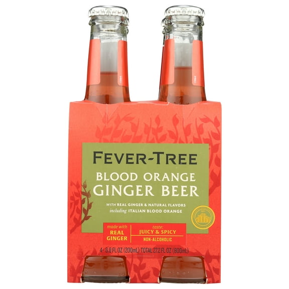 Pack of 6, Fever Tree Blood Orange Ginger Beer, 4 bottles - 27.2 fl oz