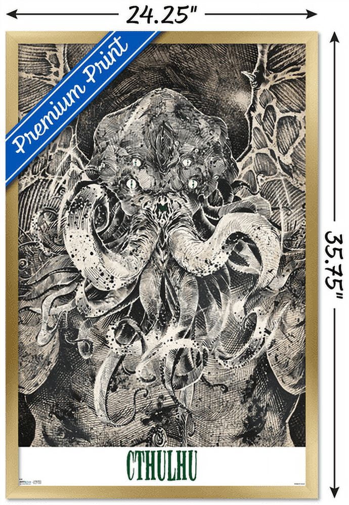 Cthulhu Wall Poster, 22.375" x 34", Framed