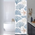 thumbnail image 3 of Reusable Static Cling Window Tints, Light Blue Coral Coastal Window Privacy Film Frosted, Summer Beach Starfish Shell Heat Control Windows Films for Offices, Balcony, 29.5 x 118 Inches, 3 of 9