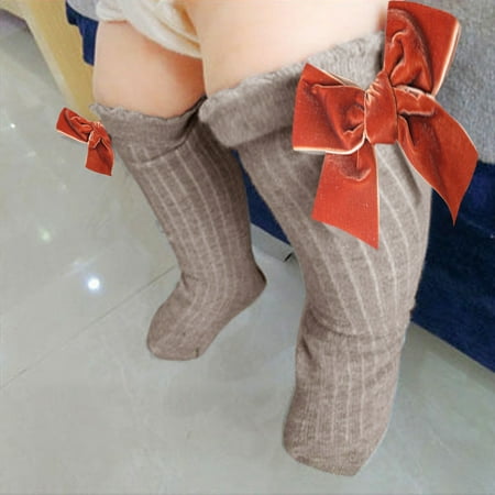 

New Kids Toddlers Girls Big Bow Knee High Long Soft Cotton Lace Baby Socks Kids
