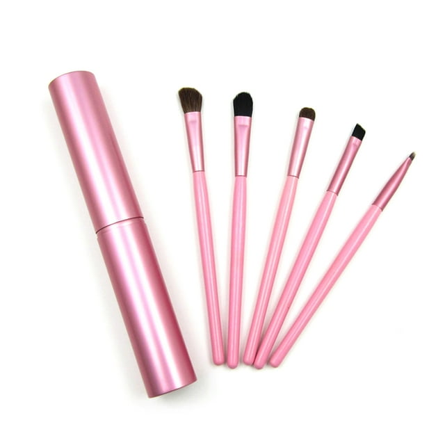 fastboy 5Pcs/set Compact Eye Makeup Brush Soft Bristle Hair Portable Cosmetics Eyeshadow Makeup Brush Kit