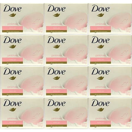 Dove Beauty Bar Pink Soap 4.75 Oz / 135 Gr (Pack of 12 Bars)