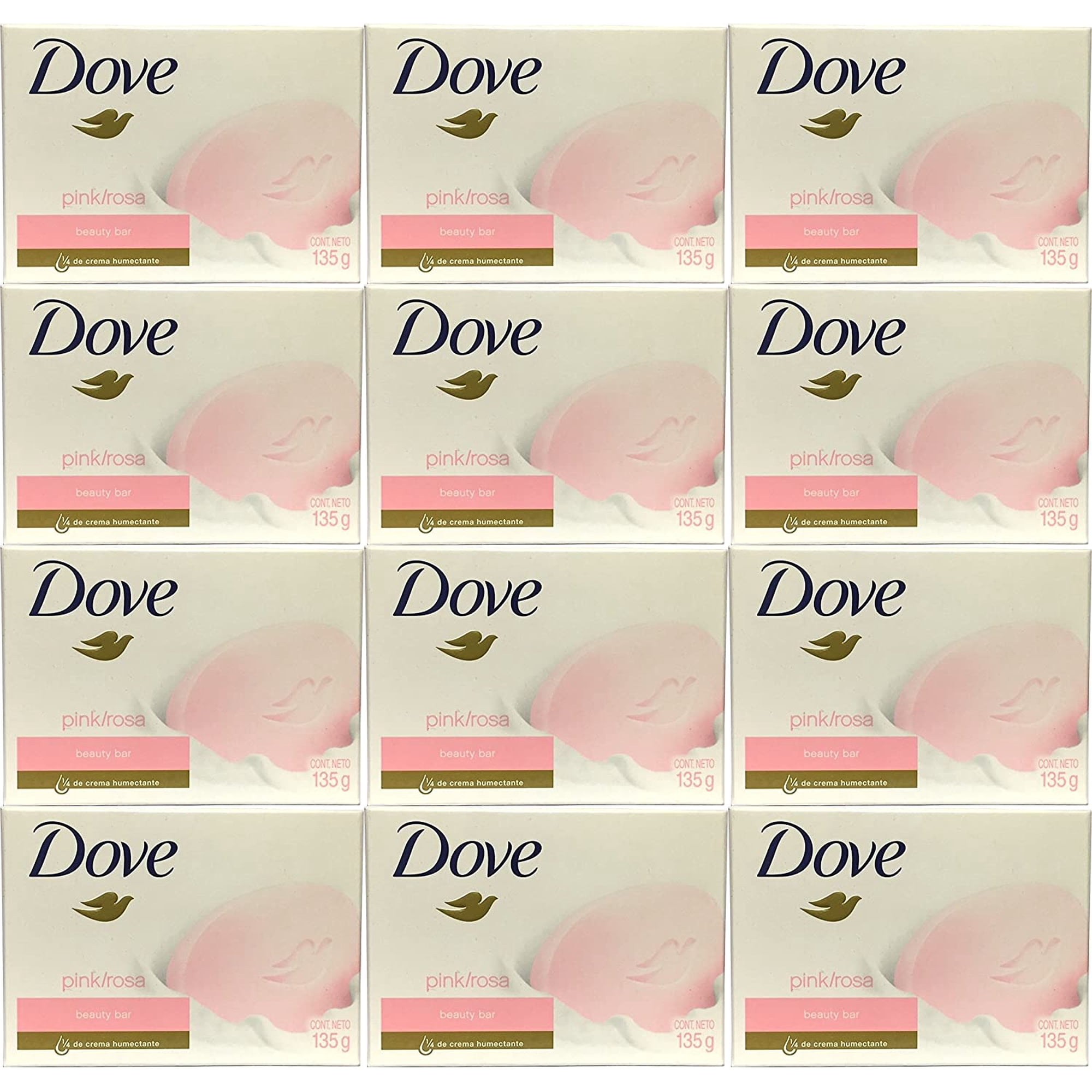 Dove Beauty Bar Pink Soap 4.75 Oz / 135 Gr (Pack of 12 Bars)