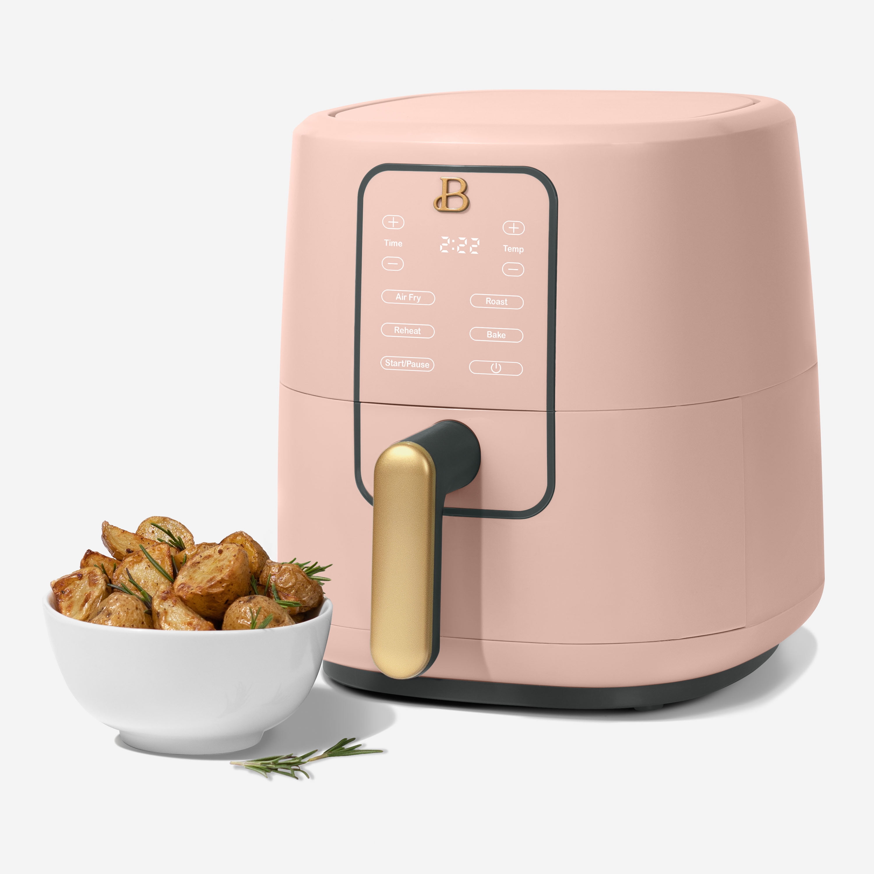 Beautiful 3 Qt Air Fryer with TurboCrisp Technology, EverGood Ceramic Nonstick Coating, Rose by Drew Barrymore