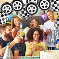 thumbnail image 3 of 12 Pack Checkered Racing Car Wheel Balloons - Black and White Checkered Flag Foil Balloons, 18 Inch, 3 of 5
