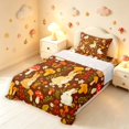 thumbnail image 5 of Homewish Kawaii Rabbit Animals Twin Sheets,Rustic Plant Mushrooms Bedding,Brown,3pcs,1 Flat Sheet,1 Fitted Sheet and 1 Pillowcase, 5 of 6