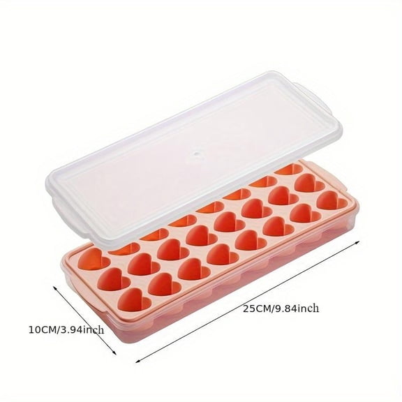 2PCS Silicone Heart Ice Trays, 24-Cavity Mini Ice Cube Molds with Lid - Food-Grade, BPA-Free & Flexible for Easy Release - Perfect for DIY Drinks, Chocolates, Jellies, Candles & Small Soaps