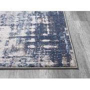 Better Homes & Gardens Navy Abstract Indoor Runner Rug, 20 in x 60 in