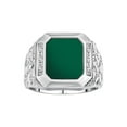 thumbnail image 1 of RYLOS Men's Rings Sterling Silver Ring With Diamonds and GREEN QUARTZ Set in Designer Nugget Style Rings For Men Size 11, 1 of 8