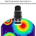 thumbnail image 4 of Square 2Pack PU Leather Tie Dye Purple Cruise Luggage Tag with Privacy Cover and Name ID Tag for Travel Handbags Backpacks Luggage Tags, 4 of 6