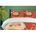 thumbnail image 4 of Ambesonne Christmas Duvet Cover Sets, Santa and Yellow Bird, 2-Queen, Ivory Orange, 4 of 7