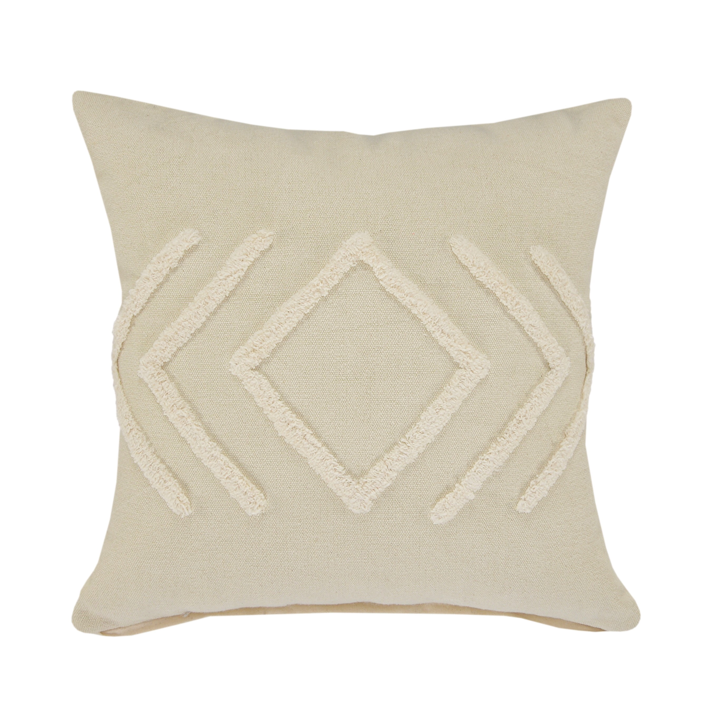 Harlow Hill Soiree 20" x 20" Tribal Cotton Adult Decorative Feather Filled Pillow, Birch