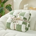 thumbnail image 2 of Snuggle Sac Faux Fur Checkered Throw Blanket, Fluffy Feather Yarn Blend Bedding Blankets for Couch or Bed, 2 of 4
