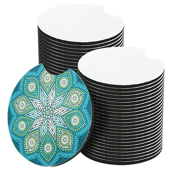 50Pcs Sublimation Car Coasters Blanks,for Car Cup Coasters