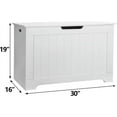 thumbnail image 2 of HYYOP  Storage Chest, 30 inches Chest Box Organizer with 2 Safety Hinges, Wooden Entryway Storage Bench, White, 2 of 10