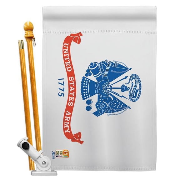 Americana Home & Garden AA-MI-HS-140301-IP-BO-D-US18-AG 28 x 40 in. Army Military Impressions Decorative Vertical Double Sided House Flag Set & Pole Bracket Hardware Flag Set