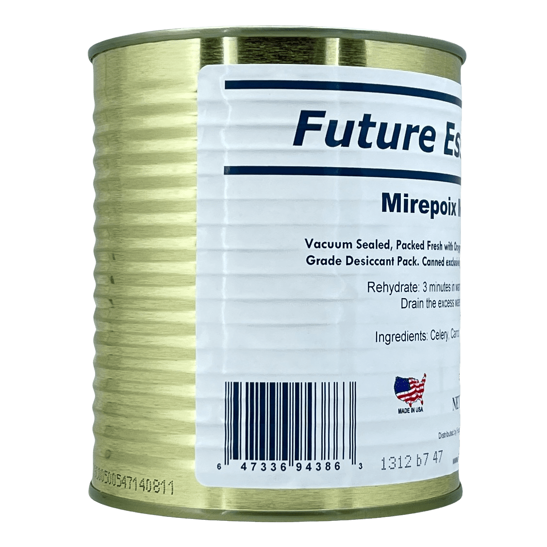 (12 Cans Pack) Future Essentials Dehydrated Mirepoix Mix (Soffritto) with Dried Carrots, Celery & Onions | Stable Emergency Food | Hiking, Backpacking & Camping | Easy Prep Survival Food | #2.5 Can