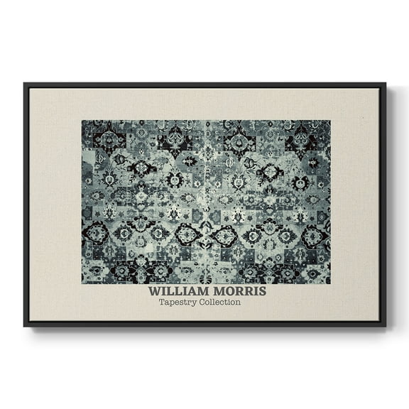 Vintage Abstract Print-XXXIV Framed in Black Wood Gallery Wrapped Canvas 17 in. x 25 in.