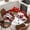 Red Black White, variant on Blue Snowman Christmas Round Tablecloth, Fitted Table Cover with Elastic for 45"-54" Round Tables, Xmas Snowflake Birds Berry Winter Table Cloth Outdoor Indoor Dinning Party Waterproof Tablecloths