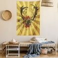 thumbnail image 2 of Deer Wall Hanging Tapestry, Grunge Stylized Big Antlers of a Stag Floral Design Decorative Abstract Illustration, Bedroom Living Room Dorm Decor, 40W X 60L Inches, Yellow Mustard, by Ambesonne, 2 of 5