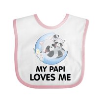 Inktastic Raccoon My Papi Loves Me Boys or Girls Baby Bib