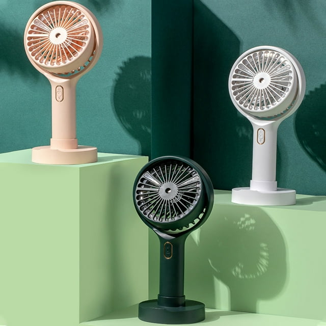 Rechargeable Portable Misting Fan with Nightlight - Personal Cooling Fan for Travel, Outdoors, and Hot Weather