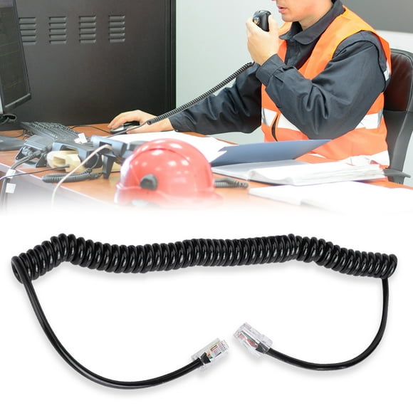 8 Pin Mic Cable Core For Car Radio Speaker Microphone HM-98 HM-133, Stretcable, Durable Material, Black, 8 Pin Crystal Head Interface, Compatible with Hand Microphone