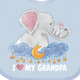 thumbnail image 4 of Inktastic I Love My Grandpa Cute Elephants with Moon and Stars Boys or Girls Baby Bib, 4 of 4
