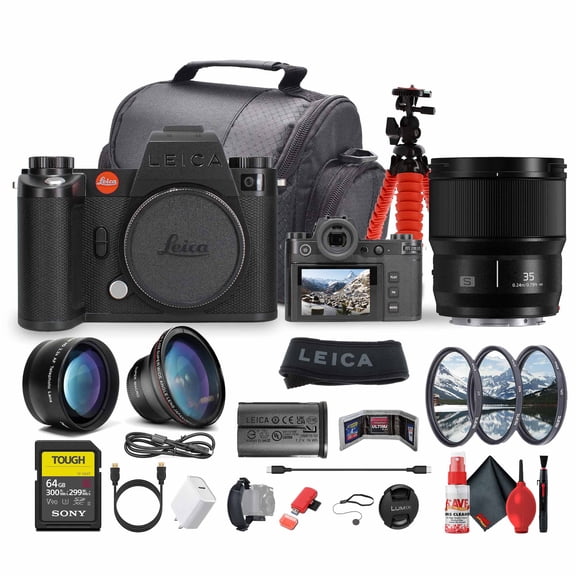 Leica SL3-S Mirrorless Digital Camera   Panasonic Lumix S 35mm Lens - Bundle