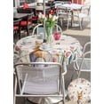 thumbnail image 4 of Easter Outdoor Tablecloth - 54 Inch Round Dining Table Cover, Spring Bunny Butterfly Botanical Wooden Grain Waterproof Outdoor Table Cloth with Umbrella Hole & Zipper for Picnic/Patio/Party, 4 of 7