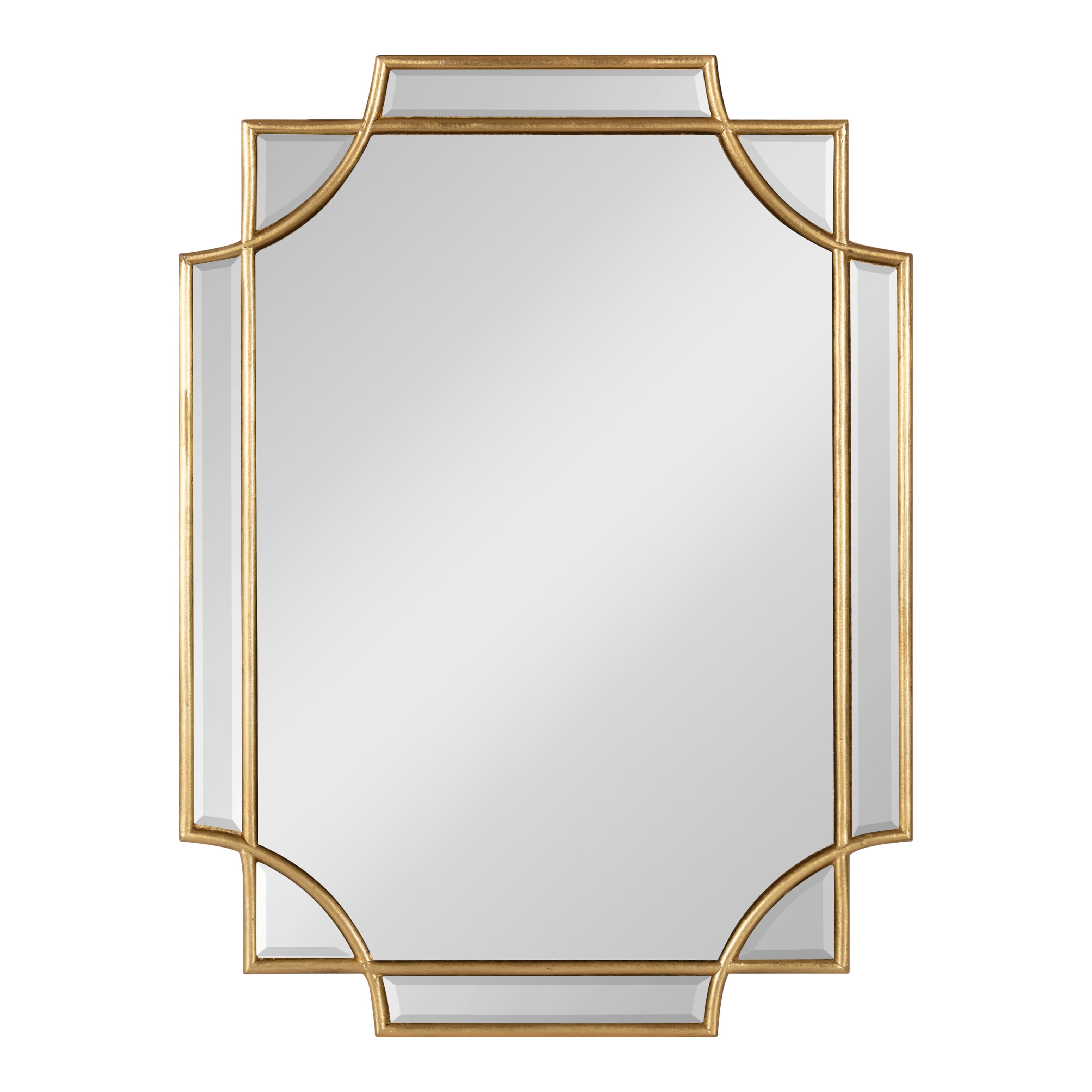 Kate and Laurel Minuette Glam Wall Mirror, 18 x 24, Gold, Boho-Chic Home Decor for Wall