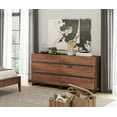thumbnail image 5 of WAMPAT Dresser for Bedroom, Closet Organizers and Storage with 6 Drawers, Chest of Drawers with Metal Base, Modern Wood Dresser for Living Room, Hallway, Entryway, Brown, 5 of 6