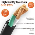 thumbnail image 2 of Cable de alimentación Deeklify de 30 m, 12 AWG, impermeable, con extremo iluminado, 125 V, 2 of 7