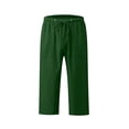 thumbnail image 4 of Kaemgyyd Womens Plus Size Capris Lounge Drawstring Cotton Linen Bermuda Shorts Flowy Wide Leg Beach Vaction Cropped Trousers, 4 of 6