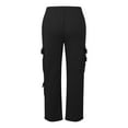 thumbnail image 4 of WTXUE Girls Cargo Pants, Scrub Pants Pants for Women Casual Gradient Print Bottom Sweatpants Pockets Waisted Sporty Gym Athletic Fit Jogger Pants Trousers, Pantalones De Mujer, 5-Black, 4 of 5