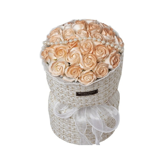 Qholemyo 21 roses valentine's day gift fabric small scented soap flower bouquet with LED lights love valentines decorations valentine's day home decor