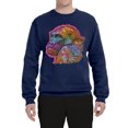 thumbnail image 3 of Colorful Neon Gorilla | Dean Russo Art Animal Lover Unisex Crewneck Sweatshirt, Navy, Small, 3 of 6