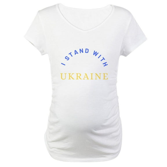 CafePress - Solidarity With UKRAINE Maternity T Shirt - Cotton Maternity T-shirt, Cute & Funny Pregnancy Tee