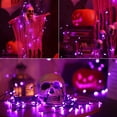 thumbnail image 5 of Purple Halloween String Lights Indoor Outdoor, 2 Pack 16 ft 50 LED Fairy Mini Battery String Light with 8 Lighting Modes & Timer for Halloween Garden Party Christmas Xmas Tree Lights Decor, 5 of 7