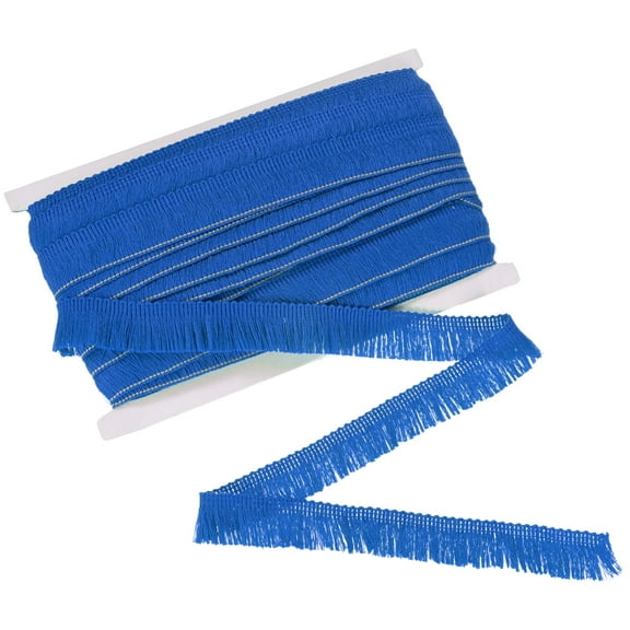 Uxcell 27 Yards Tassel Fringe Trim, 1 Inch Wide Polyester Fringe Boho Lace Sewing Fringe Trimming for Latin Dress/Skirt/Bags/DIY Decoration [Sapphire Blue]