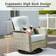 thumbnail image 2 of Ovios 3 Pieces Patio Furniture Set 2 Swivel Rocking Chairs Wicker Glider Chairs with Side Table for Backyard or Balcony, 2 of 8