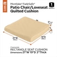 thumbnail image 3 of Classic Accessories Montlake FadeSafe Water-Resistant Patio Quilted Seat Cushion, 21 x 19 x 3 inch, Chamomile, 3 of 18