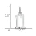 thumbnail image 2 of Auriga Fine Jewelry 925 Sterling Silver/Rhodium-plated Elongated Number 11 Charm for Women, 2 of 6