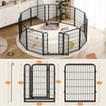 thumbnail image 3 of Yaheetech 31.5" H 16-Panel Portable Steel Dog Playpen with 2 Doors, Black, 3 of 9