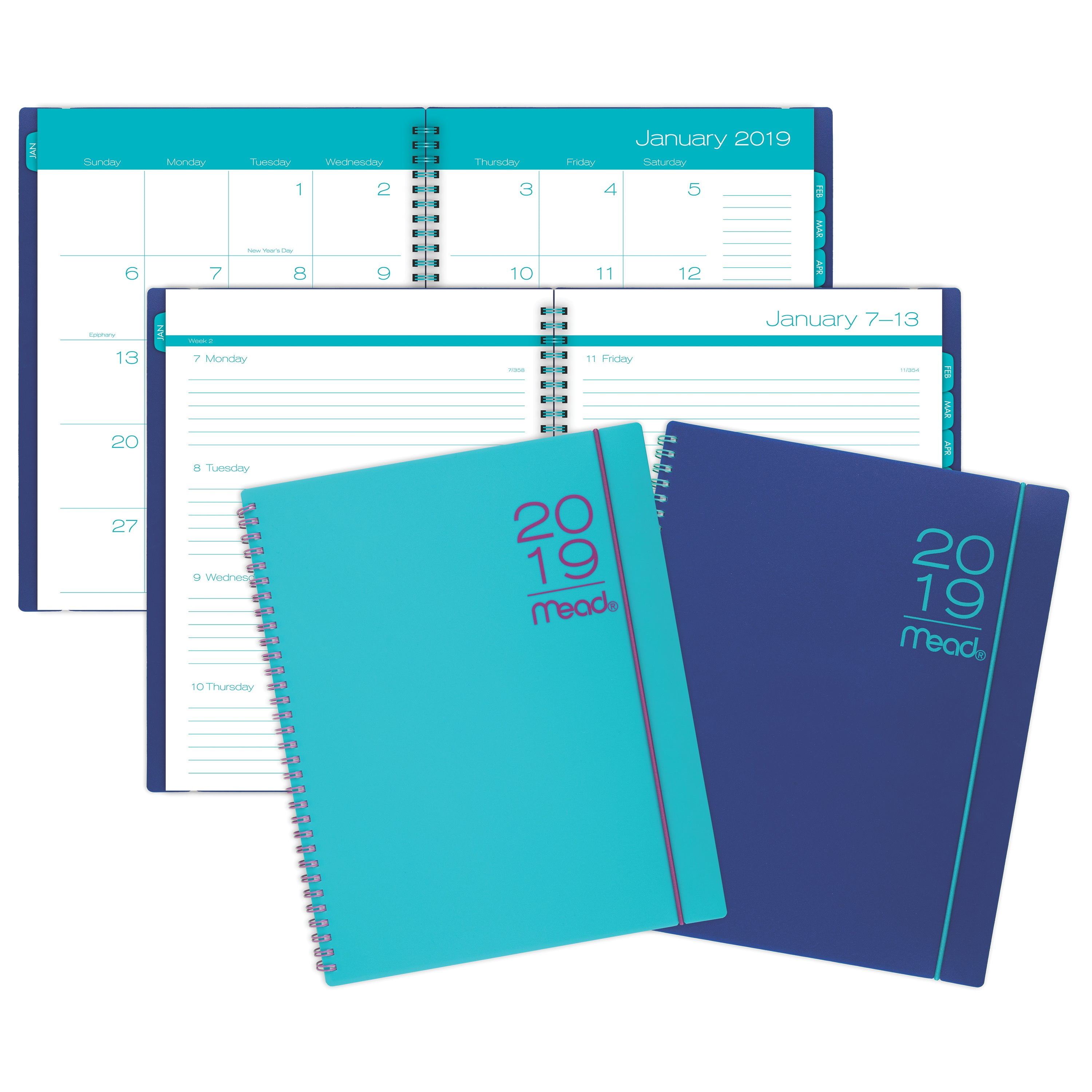Mead Color Pop Weekly/Monthly Planner,12 Months,Assorted Colors