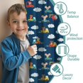 thumbnail image 3 of Blackout Kids Curtains,Cartoon Traffic Vehicles Clouds Dark Blue Pattern Childrens Insulated Curtains Set Of 2,Bedroom Essentials,Toddler Room Decor 52"x84", 3 of 5