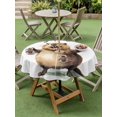 thumbnail image 5 of Outdoor Tablecloth with Umbrella Hole Zipper Happy Groundhog Day Round Tablecloth 54" Waterproof Outside Table Cloth Funny Cute Animal Spring Pastoral Patio Table Cover Tablecloths for Picnic Party, 5 of 8