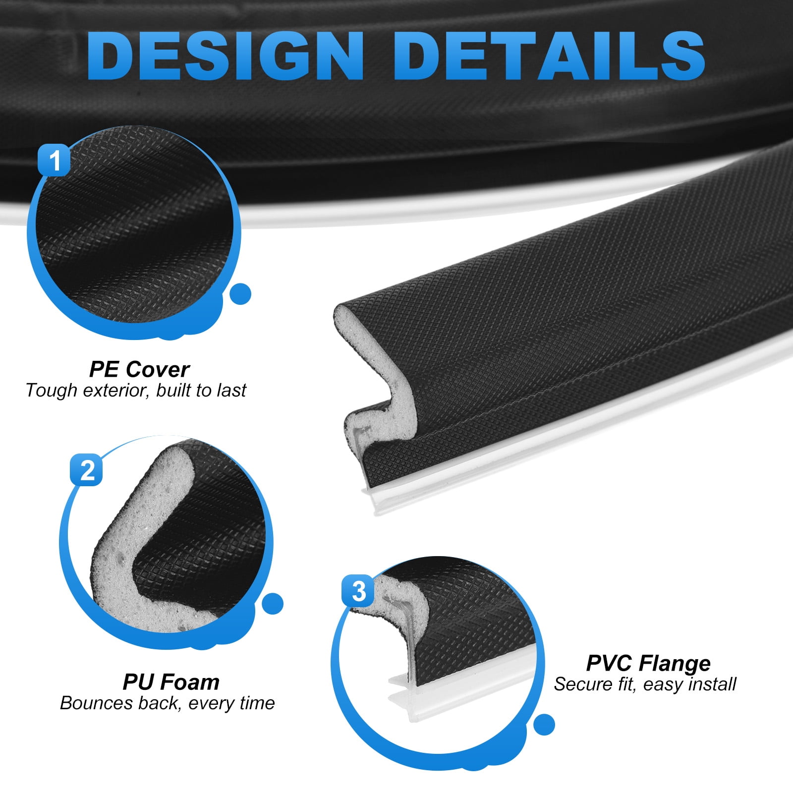 Uxcell Door Weather Stripping, 26.25 ft V-shaped Kerf Front Exterior Door Frame Weather Stripping with 4 Corner Seals for Soundproof Entry Interior Frame Window Gap Filler, Black/White