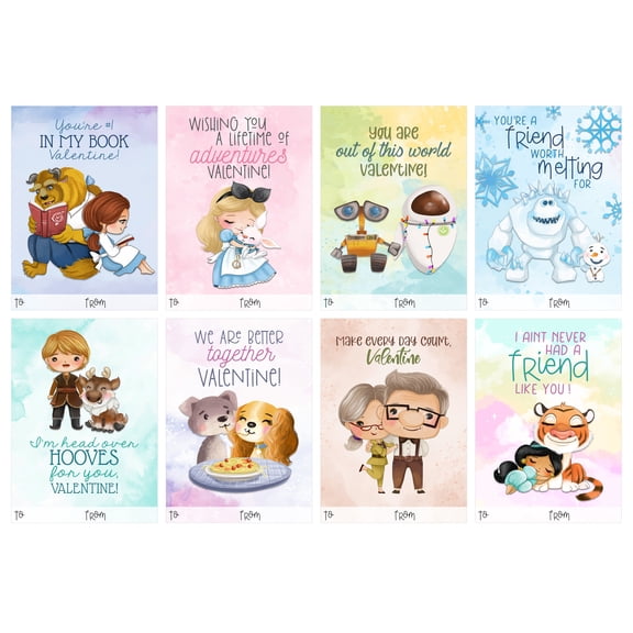 Silly Goose Gifts Darling Cartoon Couples Themed Valentines Day Card for Kids School Classroom Exchange (Set of 24) Children