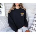 thumbnail image 3 of Moonlight Apparel Embroidered Floral Heart Bow Sweatshirt for Women Stitched Design Not Printed Minimalist Casual Crewneck Pullover, 3 of 7